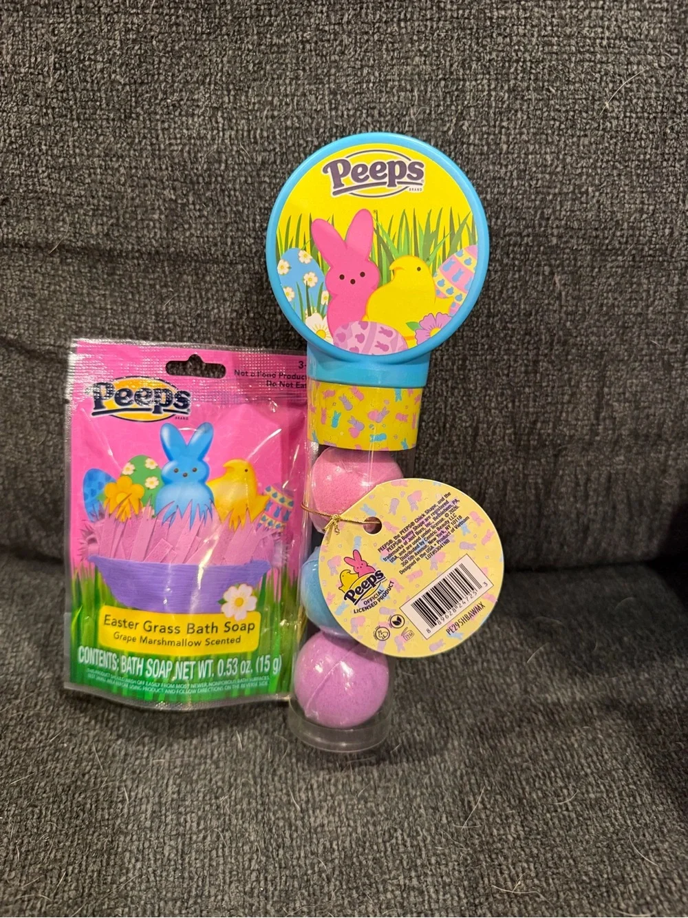 Peeps Pink Easter Bath Bomb Trio with Marshmallow-Scented Soap